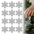 thumbnail image 1 of Snowflake Ornaments,12Pcs Winter Snowflake Ornaments,Snowflake Hanging Decor Christmas Ornaments Plastic Glitter Crafts for Winter New Year Xmas Tree Party Home Decor(White #02), 1 of 9