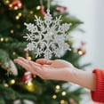thumbnail image 1 of Snowflake Ornaments, 36pcs Plastic Glitter Snowflakes for Christmas Tree,Silver, 1 of 6