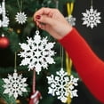 thumbnail image 1 of Snowflake Ornaments, 36pcs Plastic Glitter Snowflakes for Christmas Tree,White, 1 of 6