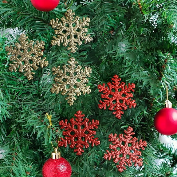 Snowflake Ornaments Double Sided Shiny, Christmas Pendants Holiday Decor for Tree, Family Gathering Gift for Hostess, Christmas Decorations for Mantel Display and Seasonal Celebration Akmoler