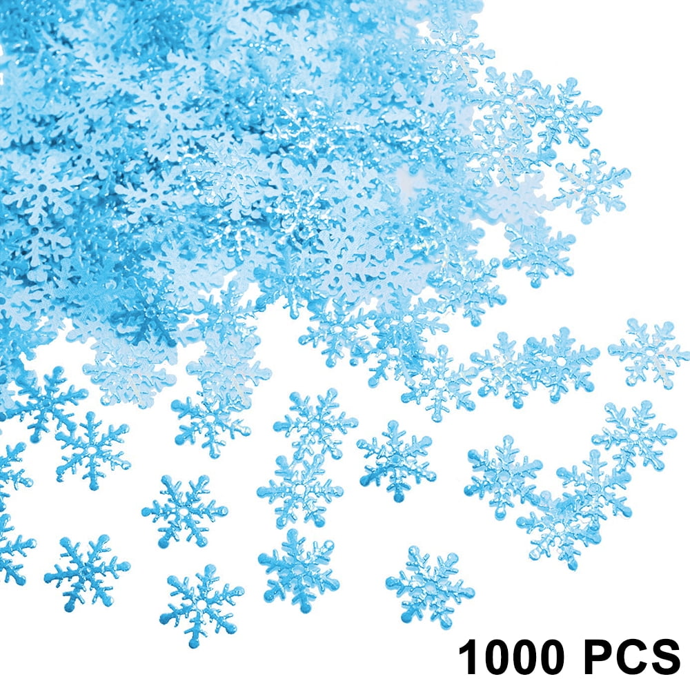 1600 Pieces 3 Size Snowflake Confetti Snowflake Glitter Confetti  Decorations for Winter Party Wonderland Party Supplies DIY Craft Projects