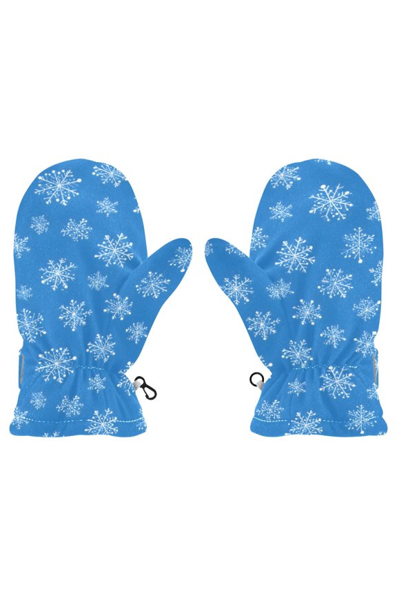 Snowflake Pattern Cold Weather Mittens Cozy Gloves with Adjustable Fit Perfect for Outdoor Fun