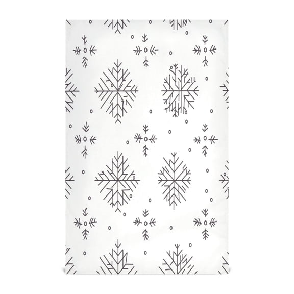 Snowflake Pattern Design Decorative Waffle Towel Kitchen Dishcloth 28x18in Multi-Use Tea Towel