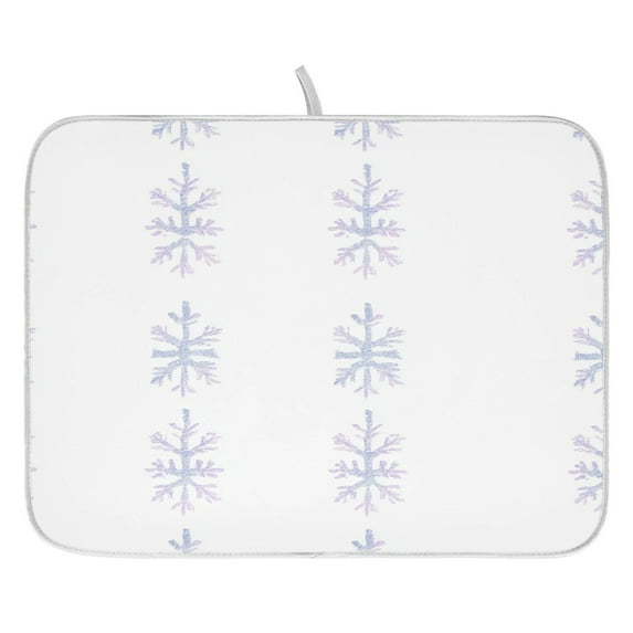 Snowflake Pattern Dish Drying Mat for Kitchen, Quick Drying Absorbent Soft Durable 16" x 18"