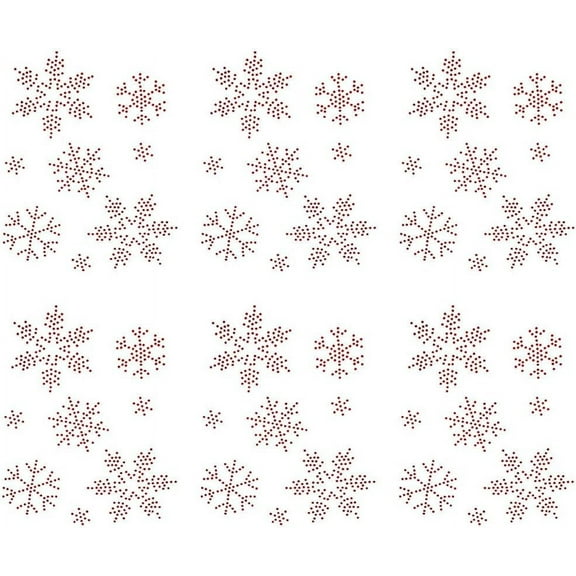 Snowflake Pattern Hotfix Rhinestones Glass Rhinestone Decoration Christmas Crimson 215x150x1mm