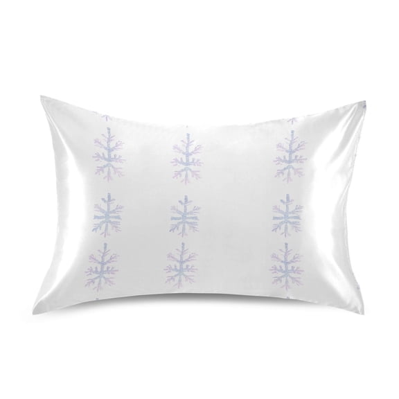 Snowflake Pattern Pillowcase Standard Size Luxury Silky Soft Wrinkle Resistant Envelope Closure 20x26in