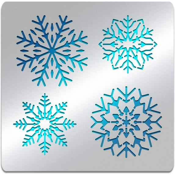 Snowflake Pattern Stainless Steel Stencil Template 6.14x6.14inch Metal Journal Stencils Templates Tool DIY for Wood Burning Pyrography and Engraving