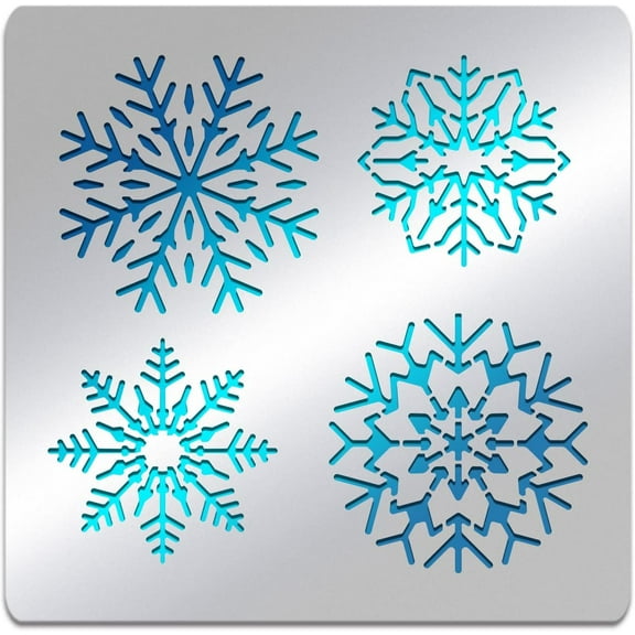 Snowflake Pattern Stainless Steel Stencil Template 6.14x6.14inch Metal Journal Stencils Templates Tool for Wood Burning Pyrography and EngravingStainless Steel Color