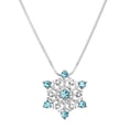 thumbnail image 1 of Snowflake Pendant Necklace Rhinestone Crystal Rhodium Plated 17 Inch Snake Chain J0415-AQ, 1 of 3