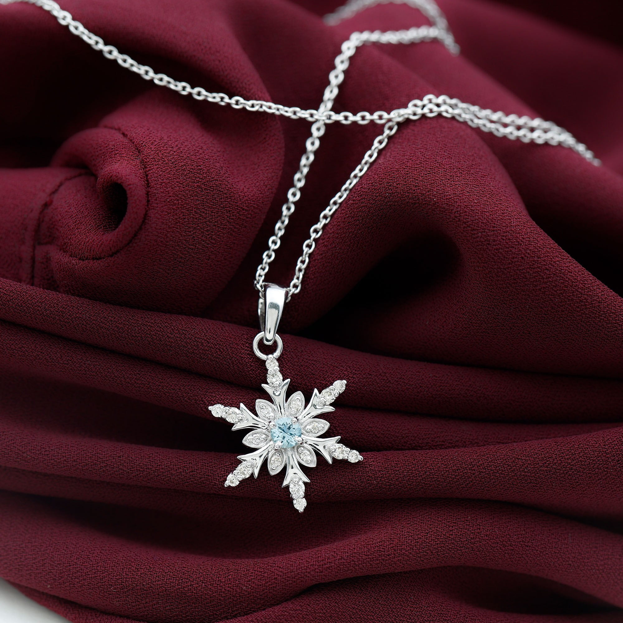 Christmas Gift for Grandma Thankful for You Sterling Snowflake Necklace, 18 / No