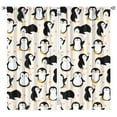 thumbnail image 1 of Snowflake & Penguin Kitchen Curtains 2 Pack - 42x84 Inch Cartoon Emperor Penguin Print Tier Curtains, Light Filtering Rod Pocket Panels for Home Decor, 1 of 2