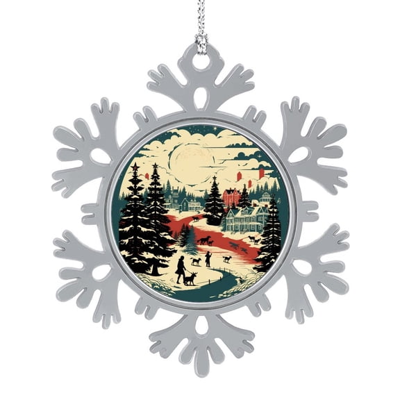 Snowflake Pewter Christmas Ornament Cityscape Christmas Tree Ornaments Christmas Maryland State Silhouette Personalized Christmas Ornaments Gifts Keepsake for Family Xmas Ornament 3"