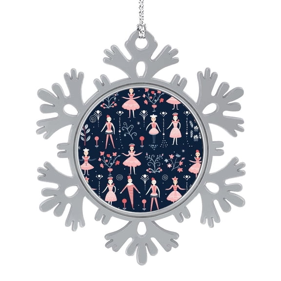 Snowflake Pewter Christmas Ornament The Nutcracker Ballet 2023 Ornament Nutcracker Ballet Ballerina Collectible Present Gift Xmas Tree Decoration Gifts Keepsake for Family Xmas Ornament 3"