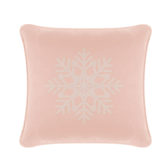 Snowflake Pillow - 20x20 - Blush Velvet