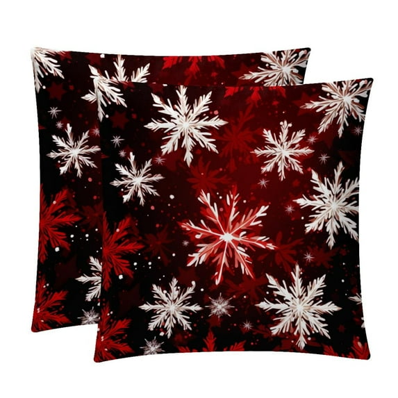Snowflake Pillow Covers Inserts Set with Unique Patterns - 16x16, 18x18, 20x20 Inches - 2 Pack Decorative Throw Pillow Covers for Home Decor and More
