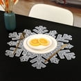 thumbnail image 1 of Snowflake Place Mats Round Table Placemats, 3 Pack 18x18 Inch Christmas Party Snowflake Heat-Resistant Non-Slip Washable Dining Table Mats for Christmas, Wedding & Holiday Decorations, 1 of 6