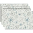 thumbnail image 1 of Snowflake Placemats, Blue and Silver Christmas Xmas Table Mats Washable Placemat for Home Winter Holiday Party Kitchen Dining Room Decoration 12x18 Inch, 1 of 6