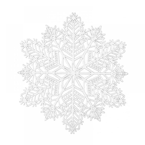 Snowflake Placemats Set of 6 Gold Laminated Metallic Vinyl Round 15 inch Diameter Festival Table Decorations for Holiday Party Feast Come (Silver, 6PCS)