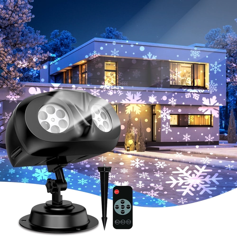 Snowfall Led Snowflake Projector Light Outdoor Blizzard Projection Lights with ...