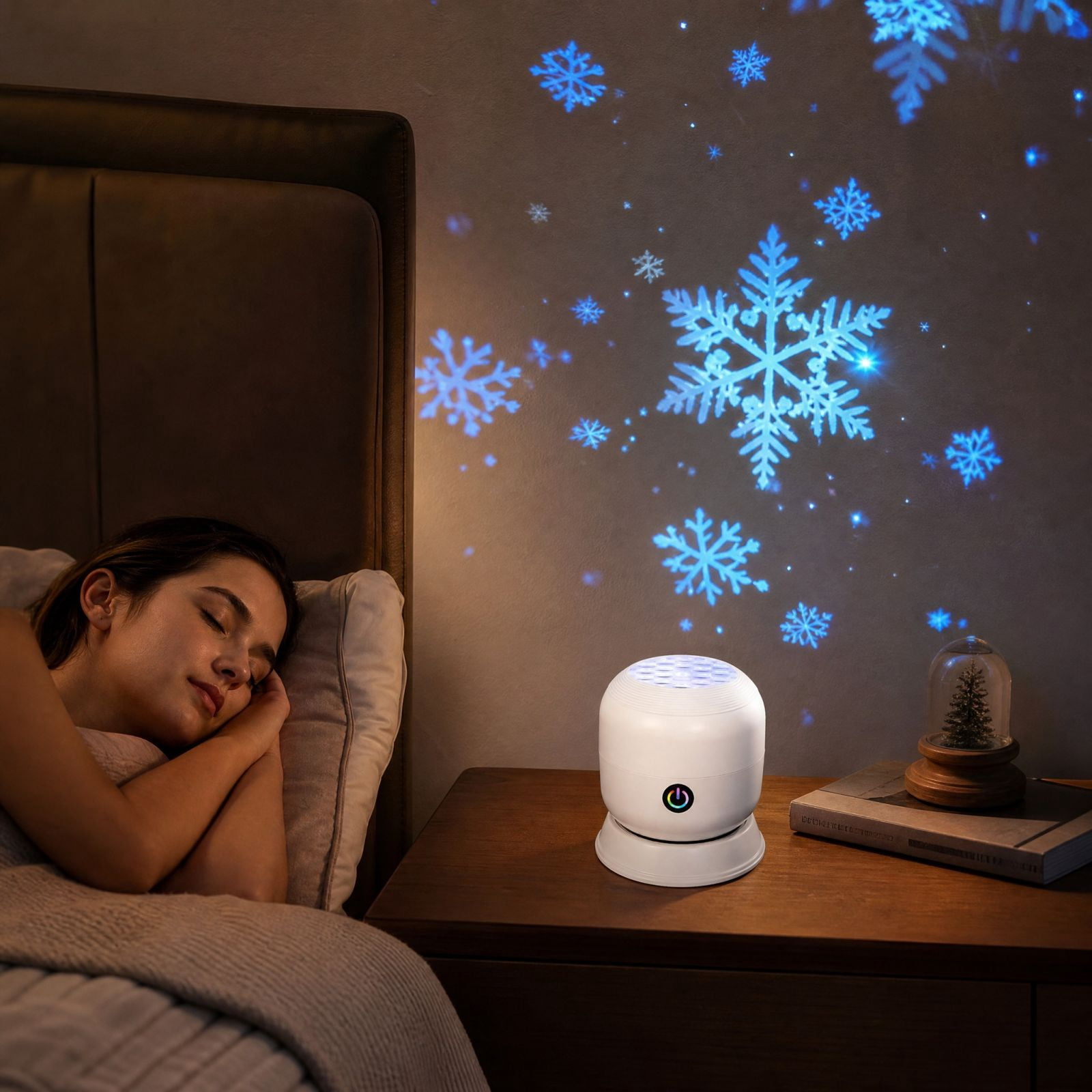 Snowflake Projector Night Light,360 Degree Rotating Adjustable ...