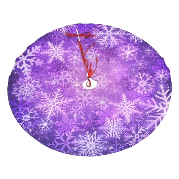 Snowflake Purple Christmas Tree Skirt 36" For Xmas Halloween New Year Ornaments Decoration Holiday Party Home Tree Mat Decor
