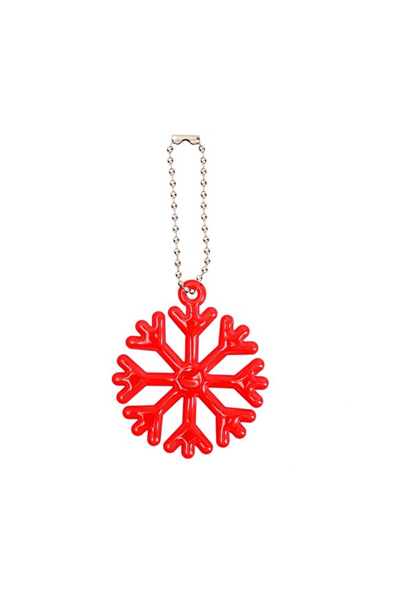 Snowflake Reflective Warning Pendant Double Side Reflective Keychain Reflector Pendants Party