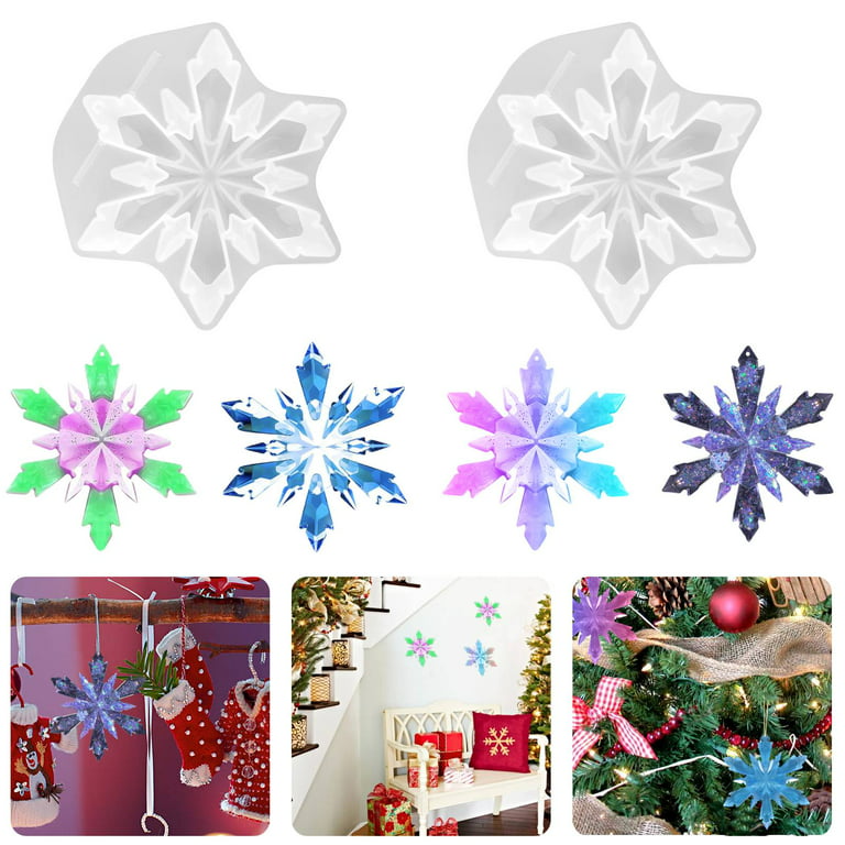 Resin Epoxy Mould Christmas Snowflake Silicone Mold DIY Jewelry Pendant  Craft