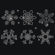 Snowflake Rhinestonet Iron on Transfer 11.7x8.3 Inch Heat Transfer Decal Bling Decals Clear Rhinestone Template Clothing Repair Applique for T-Shirt Clothing Pants Bags