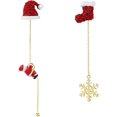 thumbnail image 1 of Snowflake Santa Claus Threader Tassel Earrings for Women Sterling Silver Pins Red Crystal Stock Christmas Hat Dangle Drop Christmas Tree Earring Studs Christmas Party Jewelry, 1 of 12