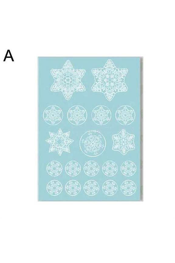 Snowflake Santa Elk Christmas Colorful Static Glass Sticker Window Home Decoration