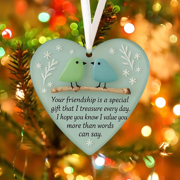 Snowflake Sea Glass Christmas Tree Ornament, 3D Acrylic Holiday Tree Hanging Decoration, Sea Glass Art Friendship Keepsake for Christmas Mantel Display, Festive Winter Home Decor Sopatenor