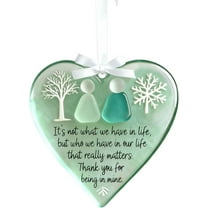 Snowflake Sea Glass Friendship Decor, Timeless Friendship Heart Keepsake, Christmas Pendant for Christmas Tree Hanging Ornaments, Sea Glass Art Christmas Decoration for Best Friends(1PCS)