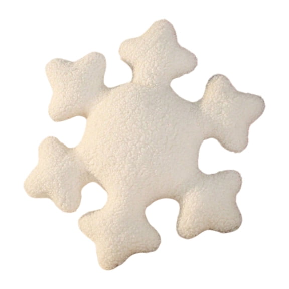 Snowflake Shape White Furry Throw Pillow For Festives Home Decors Winter Holiday Cushion Sofa Bed Couch Accessories Gift