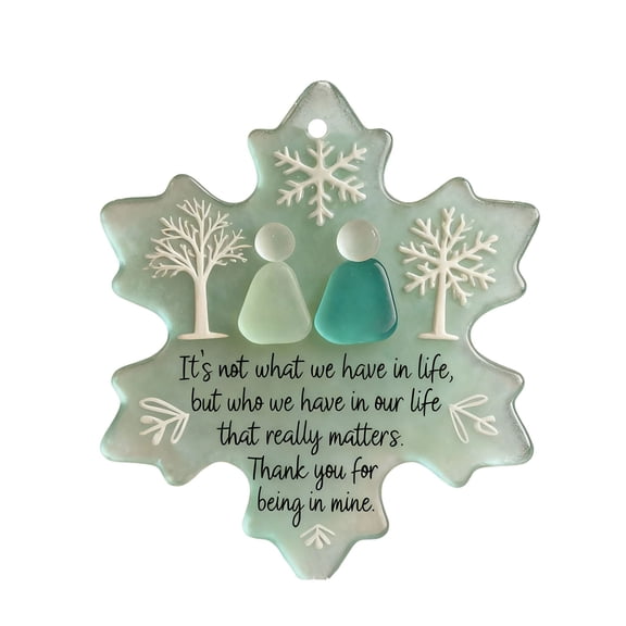 Snowflake Shaped Decoration Set, 2D Flat Acrylic Ornaments for Christmas Tree Hanging for Friends Family Couples, Snowflake