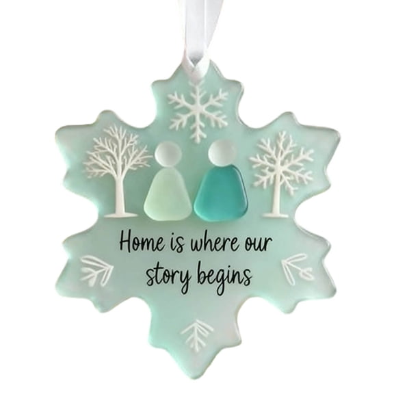 Snowflake-Shaped Sea Glass Friendship Decor, Coastal Inspired Seaglass Home Gifts, Christmas Tree Hanging Decoration, Multiple Occasions Using(B)