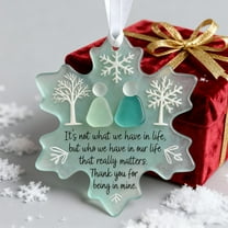 Snowflake-Shaped Sea Glass Friendship Decor, Handcrafted Sea Glass Ornament, Coastal Inspired Seaglass Home Gifts Christmas Tree Hanging Decoration Multiple Occasions for Friends