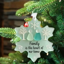Snowflake-Shaped Sea Glass Friendship Decor - Timeless Friendship Heart Keepsake - Christmas Pendant for Christmas Tree Hanging Ornaments, Sea Glass Art for Friends