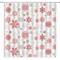 thumbnail image 1 of Snowflake Shower Curtain Christmas Red Gray Snow Star Winter Holiday Xmas Festival Extra Long Bathroom Home Curtain with Hooks,70" Wx84 H, 1 of 6