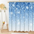 thumbnail image 1 of Snowflake Shower Curtain, Winter Snowy Shower Curtain for Bathroom Blue Christmas Shower Curtain with Hooks New Year Bathroom Decor, 72x84 Inch, 1 of 6
