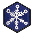thumbnail image 1 of Snowflake Sketch Winter Applique Multi-Color Embroidered Hook & Loop Patch - 3.5 Inch Large, 1 of 5