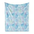 thumbnail image 1 of Snowflake Soft Flannel Fleece Blanket, Bokeh Style Background with Abstract Snowflake Pattern Winter Themed Composition, Cozy Plush for Indoor and Outdoor Use, 60" x 80", Multicolor, by Ambesonne, 1 of 5