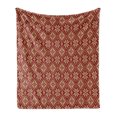 thumbnail image 1 of Snowflake Soft Flannel Fleece Blanket, Geometric Composition with Herringbone Zigzag Pattern Bicolor Motifs Illustration, Cozy Plush for Indoor and Outdoor Use, 50" x 70", Ruby Beige, by Ambesonne, 1 of 5