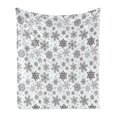 thumbnail image 1 of Snowflake Soft Flannel Fleece Blanket, Lace Style Arrangement of Snowflakes Winter Season Christmas Illustration, Cozy Plush for Indoor and Outdoor Use, 50" x 70", Blue Black White, by Ambesonne, 1 of 5