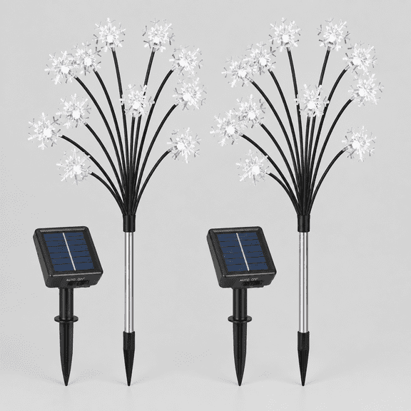 Snowflake Solar Christmas Decorations Outdoor, Solar Pathway Stake Lights