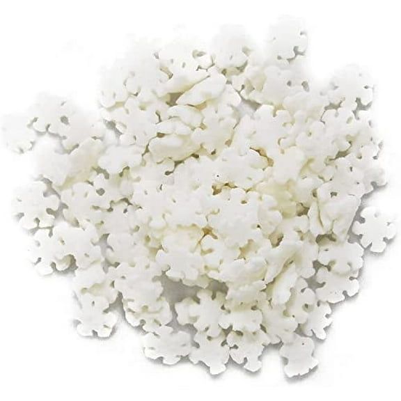 Snowflake Sprinkles - 12 Oz Resealable Stand Up Bag - White Snowflakes in Classic Shape - Holiday Inspired Sprinkles for Baked Desserts and Ice Cream