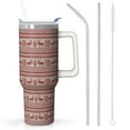 thumbnail image 1 of Snowflake Stainless Steel Tumbler 40oz - Vacuum Insulated Holiday Cup w/Handle & Straw, Gift for Adults, 1 of 4
