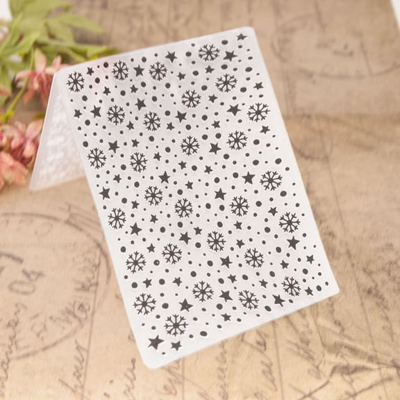 Snowflake Stars 3D Embossing Folder, Ouginx 4.1x5.8 inch 3D Textured Plate Templates for Card Making Scrapbooking Paper Craft Tool