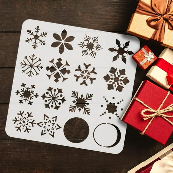 Snowflake Stencil 11.8x11.8inch Reusable Plastic Snow Stencil