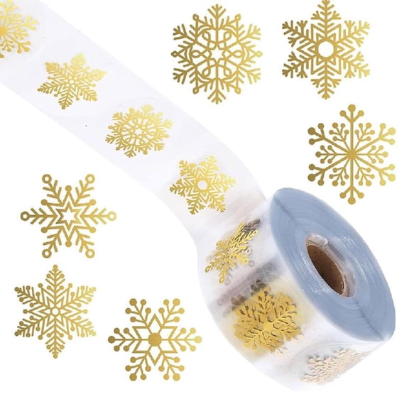 Snowflake Stickers Clear Envelope Seals Holiday Label for Card Box Craft Party Decoration