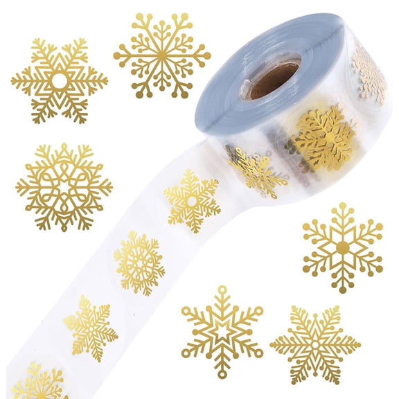 Snowflake Stickers Clear Envelope Seals Holiday Label for Card Box Party Decoration